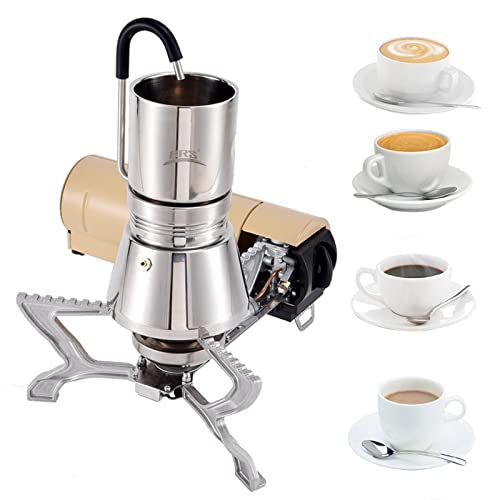 delr Máquina de café espresso para cocina - Pot Percolador Cafetera Inox | Tarro destilador de café portátil para acampar, dispositivo extractor de café para el hogar al aire libre