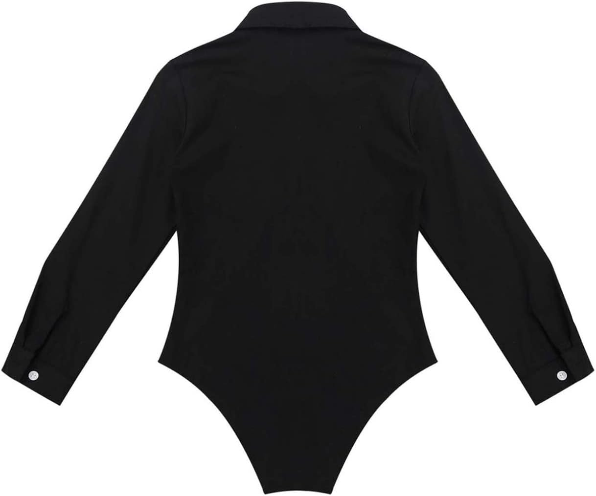 Homme Justaucorps Danse Latine Strass Manches Longues Body