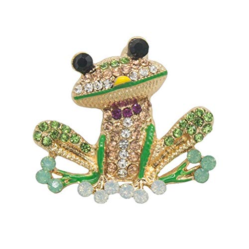 Crystal Frog Brooch Breastpin Jewelry Gift,Pin Fashion Rhinestone Lapel Pin for Women Girls Cute Animal Brooch for Coat, Dress,Tops