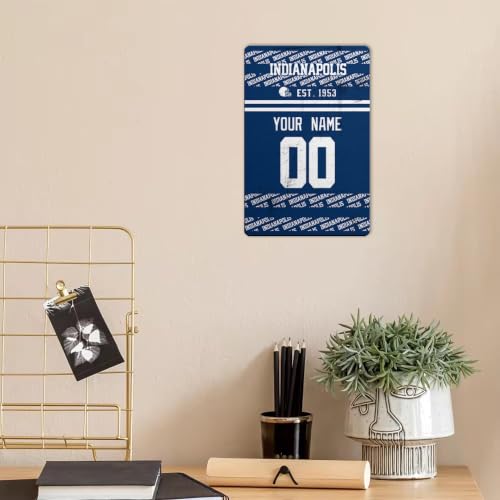 Image of Indianapolis Metal Sign for Outside Custom Name and Number Gifts