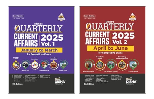 Image of Disha Half-Yearly Current Affairs 2025 Vol. 1 & 2 Combo (set of 2 Quarterlies) - January to June 2025 for Competitive Exams 9th 4 Color Edition