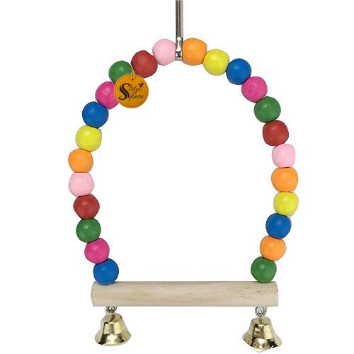 Sage Square Natural Wood Hanging Swing Toy for Small & Medium Bird (B07TZ9J81Y) Amazon Price History, Amazon Price Tracker