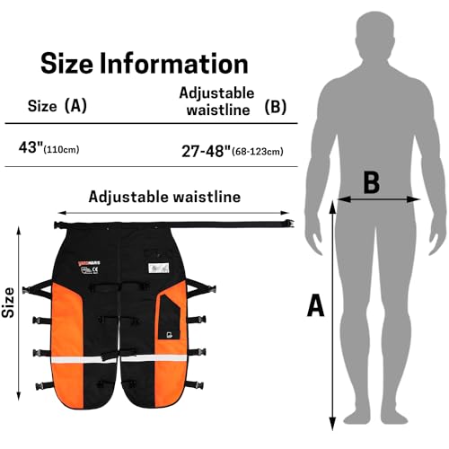 YARDMARIS Chainsaw Chaps, Heavy Duty Chainsaw Protective Apron with Adjustable Belt and Pocket, Forestry Chainsaw Safety Gear One Size Fits All 6 YARDMARIS Chainsaw Chaps, Heavy Duty Chainsaw Protective Apron with Adjustable Belt and Pocket, Forestry Chainsaw Safety Gear One Size Fits All - Image 6