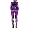 Jumpsuit Damen Lang Eng - Frauen Skelett Roboter 3D Druck Bodysuit ReißVerschluss Zurück Halloween Kostüm GanzköRper Bodysuit Lang Romper Strampler Overall Arbeitshosen Trainingsanzug #1