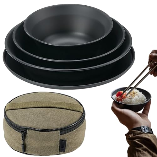 Couverts de camping en acier inoxydable service de table avec gobelet en tissu inclus