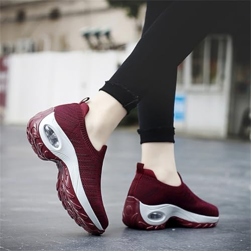 Orthoture Women's Shoes,Air Cushion Slip On Walking Shoes,Arch Support Comfort Breathable Mesh Orthopedic Platform Sneakers4