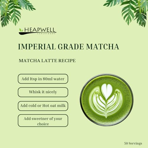 Heapwell Matcha Imperial Grade Ceremonial, Kyoto Uji - 30g Tin | Finest AAA Japanese Green Tea Powder | First Spring Shade-Grown Leaves | Perfect for Tea, Lattes, Smoothies | L-Theanine & Antioxidants