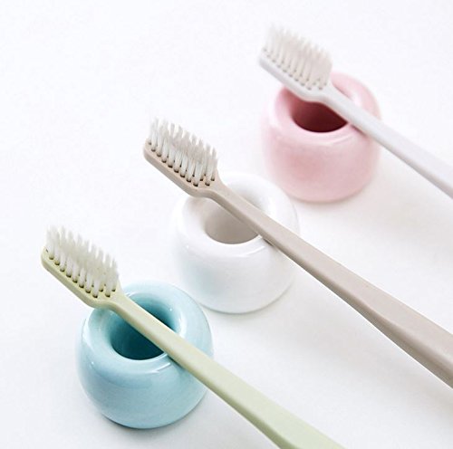 6 Piece Ceramics Toothbrush Holders Mini Donut Shape With Tooth Brush Stand For Razor Stand, Makeup Brush,Pens, Stylus,Stand Ring For Bathroom Vanity Countertops #TOP6