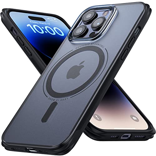 【四隅保護型エアバック】 Lamicall iPhone 14 Pro 用 magsafe 対応 ケース : 半透明 マグネット 搭載 ケース マグセーフ ケース アイフォン14 pro 用 カバー マグセーフ対応ケース 艶消し ワイヤレス充電 滑り止めエ