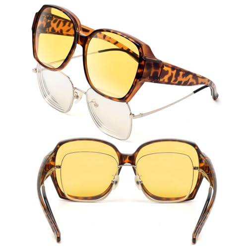 Face Shadow Ultralight Fit Over Night Driving Glasses for Women Men, HD Night Vision Anti Glare Polarized Glasses2