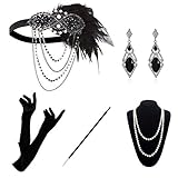 ✔Design-Konzept: Das elegante, schicke Design und der einzigartige Retro-Stil werden Sie charmanter und strahlender aussehen lassen und auf der Party für noch mehr Brillianz sorgen. Freuen Sie sich auf eine schöne Nacht mit unserem erlesenen Zubehörset aus den 1920ern!