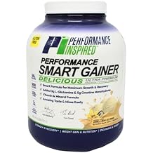 Performance Inspired Nutrition Smart Mass Gainer 50G Protein, 900 Calories, Creatine, L-Glutamine & Digestive Enzymes Muscle Growth & Recovery Vanilla Bean Ice Cream 6 lb