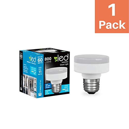 Xtricity Led Closet Puck Light Bulb, Dimmable, Flat Light Bulb11W (60W Replacement), 800 Lumens, 4000K Cool White, E26 Medium Base, Low Profile Led Light Bulb 120V, Ul Listed (1 Pack) #TOP1