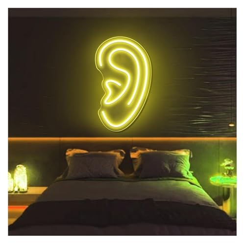 Lampe néon oreille humaine lumineuse avec variateur d'intensité pour décoration murale