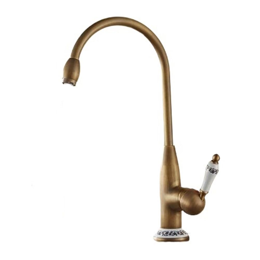 Blyqxs Brass Kitchen Faucet /Black Kitchen Mixer Tap With Ceramic Crane Hot And Cold Kitchen Water Mixer Sink Crane Xt-56(Brass)
