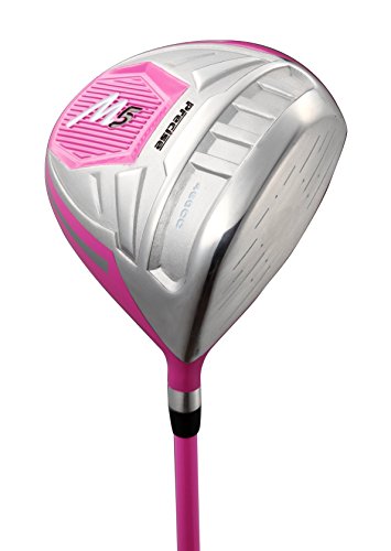 Precise M5 Ladies Womens Complete Right Handed Golf Clubs Set Includes Titanium Driver, S.s. Fairway, S.s. Hybrid, S.s. 5-Pw Irons, Putter, Stand Bag, 3 H/C's Pink (Pink, Right Hand Tall Size +1") #TOP1