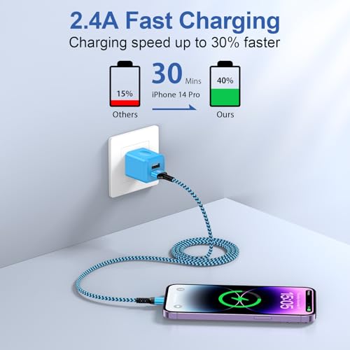 iPhone Charger Cable Fast Charge, [MFi Certified] 6FT/1.8M USB to Lightning Cable iPhone Cable Cord, Apple i-Phone Charging Lead Wire for iPhone 14 Pro Max/14 Pro/14 Plus/14/13/12/11/SE/X/XS/XR/8/7