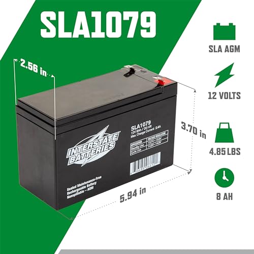 Image of Interstate Batteries SLA Battery 12V 8Ah AGM VRLA (F2 Terminal) SLA1079
