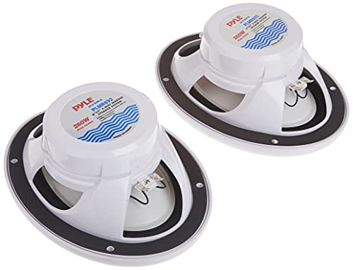6X9 Inch Dual Marine Speakers - 2 Way Waterproof And Weather Resistant Outdoor Audio Stereo Sound System With 260 Watt Power, Poly Carbon Cone And Cloth Surround - 1 Pair - Plmr692 #TOP1