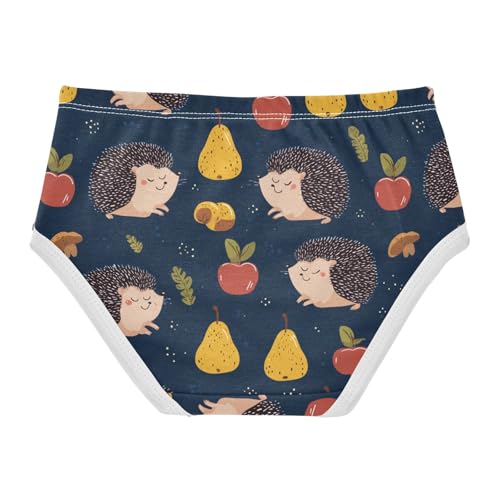 Wusikd Cute Hedgehogs Girls' Underwear Cotton Pears Girls Briefs Soft Toddler Underwear 2T2