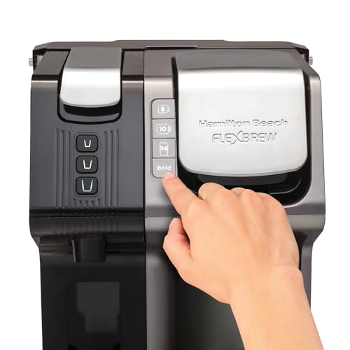 Image of Hamilton Beach FlexBrew Trio 2-Way Coffee Maker, Compatible with K-Cup Pods or Grounds, Combo, Single Serve & Espresso Machine with 19 Bar Pump, 56 oz. Removable Reservoir, Black