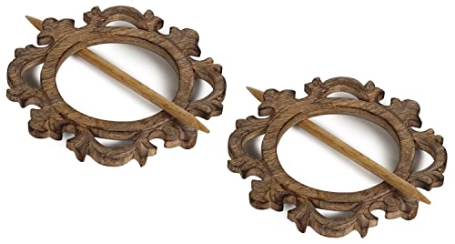 Etroves 7 Inch Curtain Tiebacks Drapery Holdback - Antique Wooden Curtain Hook, Handmade Rustic Decorative Curtain Holdbacks, Modern Drapery Tiebacks, Set Of 2 #TOP2