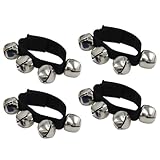 Cheerock 4pcs Adjustable Wrist & Ankle Bells, Jingle Percussion Instrument for Dance Practice, Rehearsal and Performance