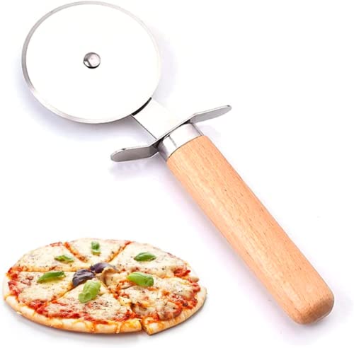 Cortador de Pizza Profesional, Pizza Cutter de Acero Inoxidable con Protección, Corta Pizza con Rueda Afilada Segura,...