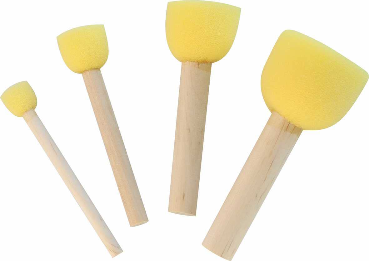 KREUL 72160 - Set di 4 pennelli universali in schiuma adatti a quasi tutte le vernici Diametro 13, 20, 30 e 40 mm