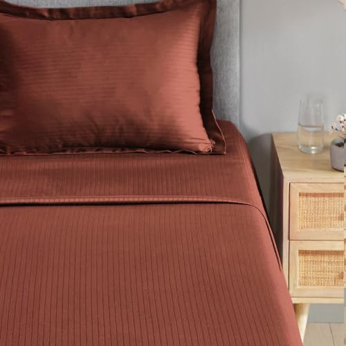 Image of myTrident Bedsheet for Single Bed Cotton| 210 TC | 60 inch x 90 inch | Ember