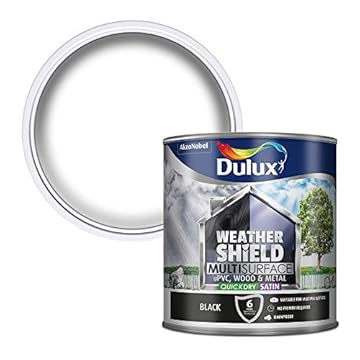 Dulux Weather Shield Multi-Surface Quick Dry Satin Paint, 2.5 L - Black