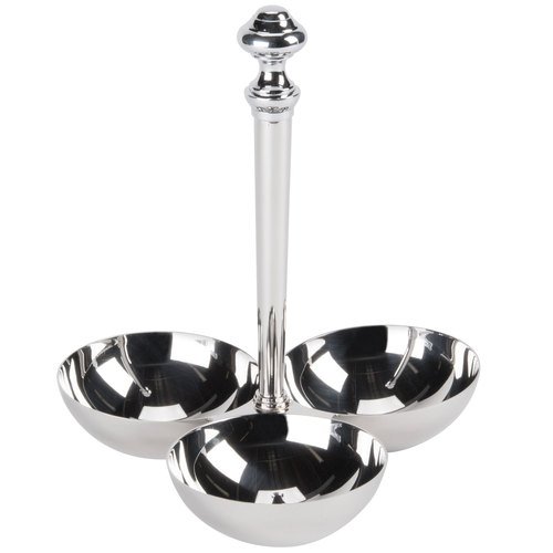 3-Compartment 5 Ounce Silver Heavy Duty Condiment Caddy