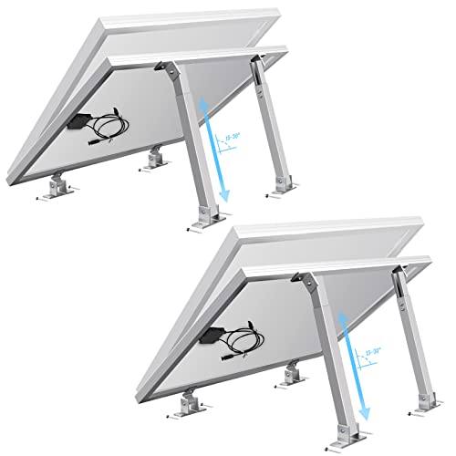 2 Sets (4Pcs) Solar Panel Mounting Brackets - Adjustable Solar Panel Tilt Mount Brackets Stand...