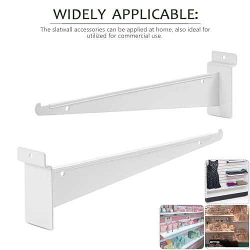 12Pcs Heavy Duty Slatwall Knife Shelf Bracket, 12 inch Metal Shelf Bracket for Slat Wall, White Slatwall Accessories With Lip, Gridwall Brackets Hooks for Slatwall Panels Shelf Display Home Commercial by ALISWAT - Image 5