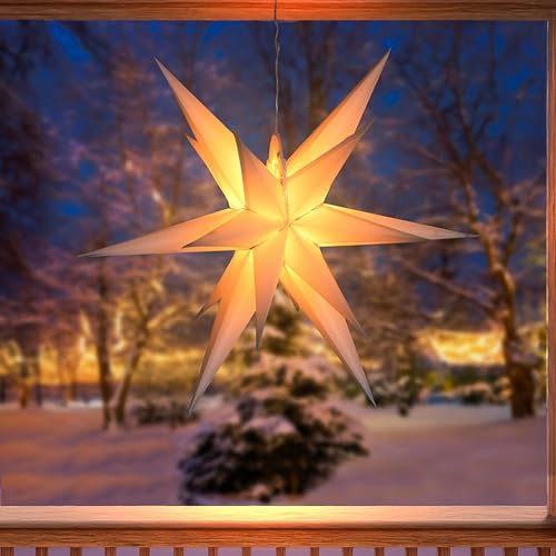 esotec LED Weihnachtsbeleuchtung Solarstern Weihnachtsstern Ø57cm, 2...