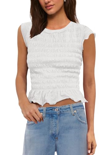 Panadila Womens Crop Tops Short Sleeve Shirts Ruched Fitted T Shirts Summer Going Out Tops Y2k Baby Tees