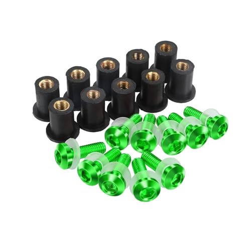 Juego tornillos motocicleta 10 Uds M5 5mm Parabrisas Pernos Kits De Tornillos Para AN125 AN250 AN400 AN650 AN 650 2013-2023(Green)