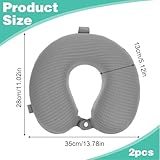 Nogeqi 2 Pcs Neck Pillow Covers with Zipper, U Shaped Travel Pillow Case Cover, Replacement Neck Pillows Case, Washable oft Airplane Pillows Covers, Black Grey(Only Cover, No Filler) - Image 4