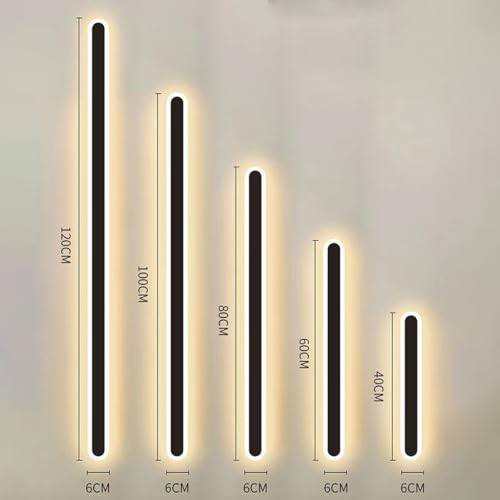 Apliques de pared LED recargables negros de 60cm con mando 4