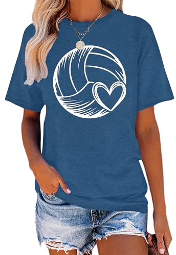 Volleyball Shirts for Women Volleyball Graphic Tee Shirt Volleyball Mom Tshirts Casual Short Sleeve Tee Tops2