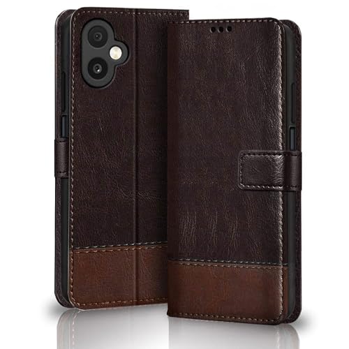 Image of TheGiftKart Flip Back Cover Case for Samsung Galaxy M07 / F07 | Dual-Color Leather Finish | Inbuilt Stand & Pockets | Wallet Style Flip Cover Case for Samsung M07 / F07 (Faux Leather, Coffee & Brown)