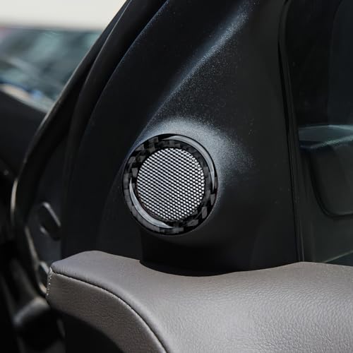 Image of Speaker Cover Decals for 2011-2024 Dodge Durango / 2011-2021 Jeep Cherokee WK2 / 2022 WK Accessories Carbon Fiber Interior Stickers