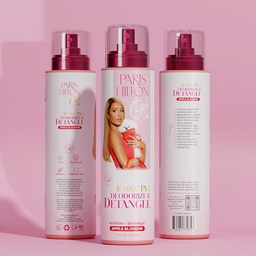 Paris-Hilton-Dog-Perfume-Deodorizer-Detangler-Odor-Neutralizing-with-Sweet-Floral-Apple-Blossom-Scent-Sulfate-Free-Vegan-Hypoallergenic-for-All-Pet-Breeds-10oz295ml Paris Hilton Dog Perfume Deodorizer Detangler Odor Neutralizing with Sweet Floral Apple Blossom Scent Sulfate Free Vegan Hypoallergenic for All Pet Breeds 10oz295ml