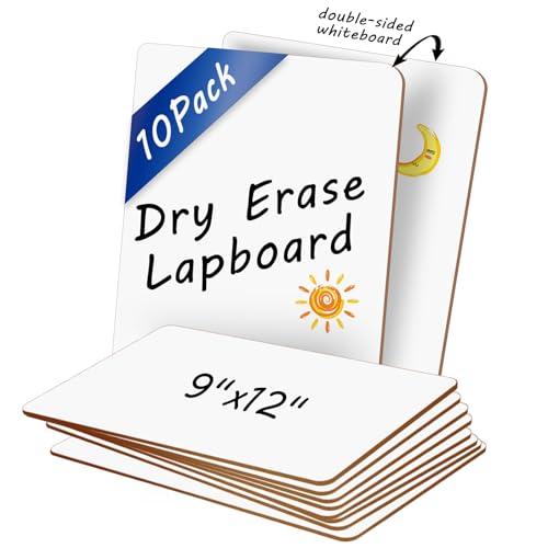 10 Pack Double Sided Dry Erase Boards Classroom Pack 12'' x 9'' Small Whiteboards for Office Teachers Students Schools Supplies Answer Dry Erase Paddles Mini Whiteboard