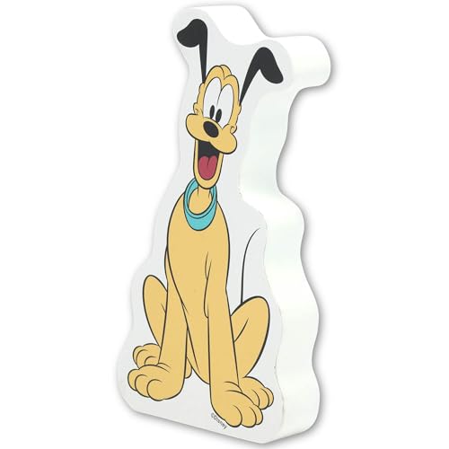 Image of Disney Pluto Shelf Sitter Decor | Chunky Wood Block Decoration for Kids' Bedroom or Play Room