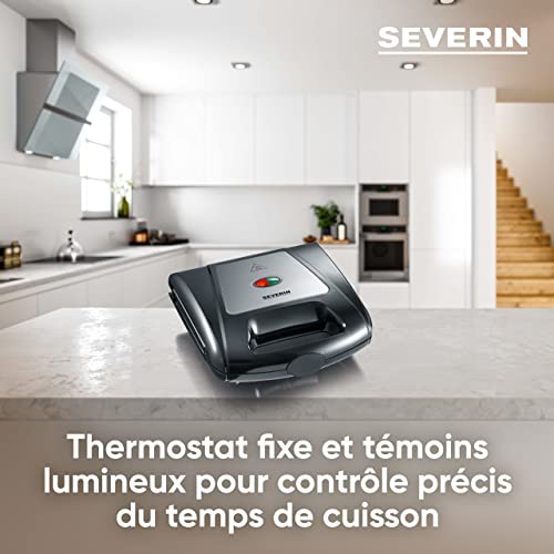 SEVERIN Appareil à Croque-Monsieur, Appareil à gaufres et gril viande, Toaster 3-en-1, 1 000W, pour une cuisson rapide des aliments, noir, SA 2968, 2739 Jahre vor Ort Garantie