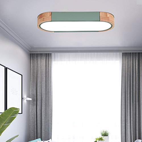 Lámpara de techo LED de madera nórdica pequeña CFWSHJ verde regulable 6
