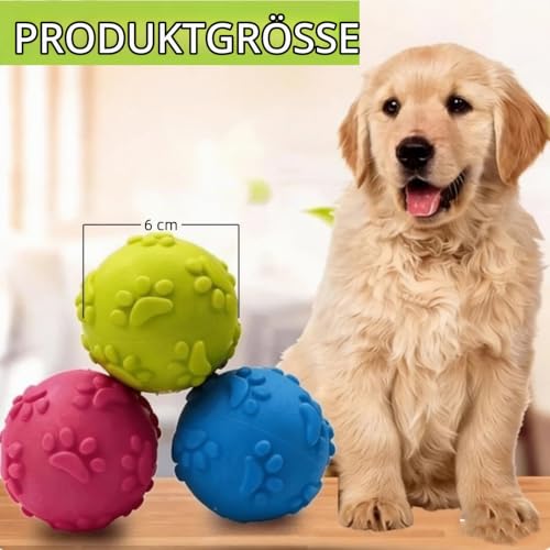 BRRDAQU 3 Stück Hundespielzeug Ball Unzerstörbarer Hundeball 6 cm Quietschball aus TPR Hund Kauspielzeug Schwimmfähig für Pool Training für Mittelgroße Und Kleine Hunde(Blau Rosa Grün)