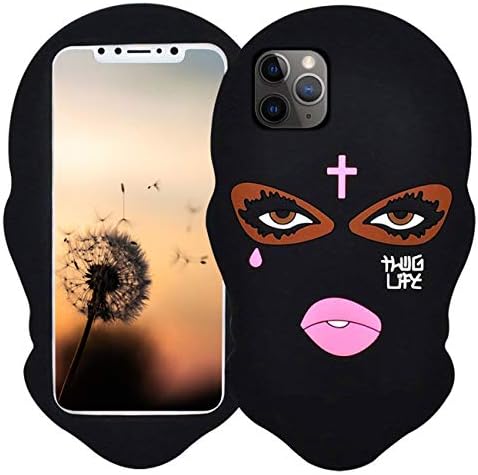 Jowhep Case for iPhone 11 Pro Max Cartoon Cute 3D Fun Trendy Black Women Design Designer Soft Silicone Cover, Cool Funny Character Stylish Fashion Unique Cases for iPhone 11 Pro Max Shell Girls Teens