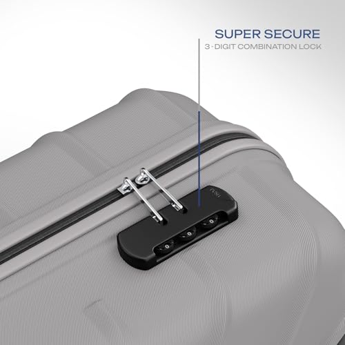 Image of Safari Cabin Stratos 8 Wheels 55cm Size Trolley Bag, Hard Case Polycarbonate, 360º Wheeling Carry-on Luggage for Men & Women, Travel Bag, Suitcase for Travel, Trolley Bags for Travel, Cloud Grey